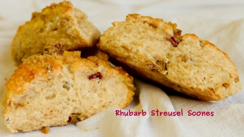 A photo of the Rhubarb Camelina Streusel Scone